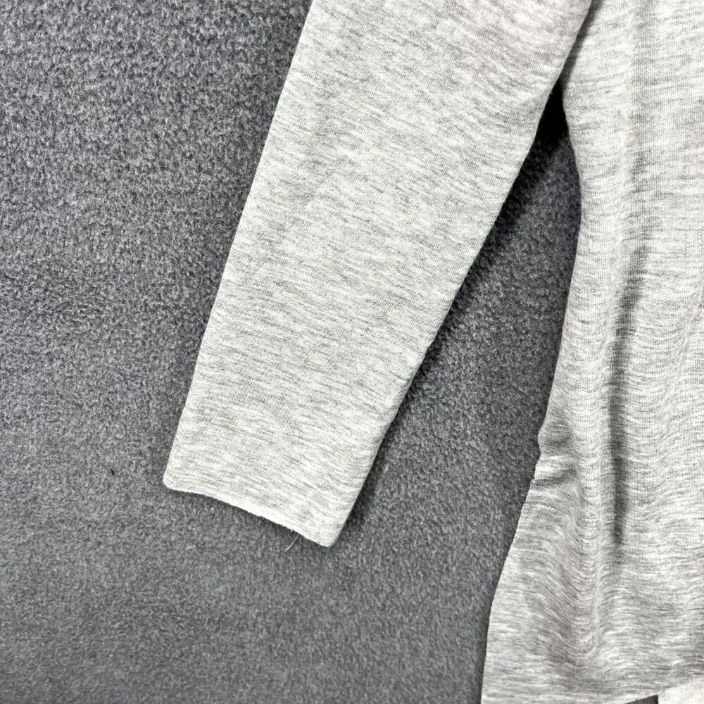 KLD Sweater Womens Small Gray Tunic Boxy Oversized raw hem‎ dolman sleeve